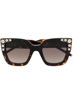 Carolina Herrera oversize crystal-embellished sunglasses - Brown