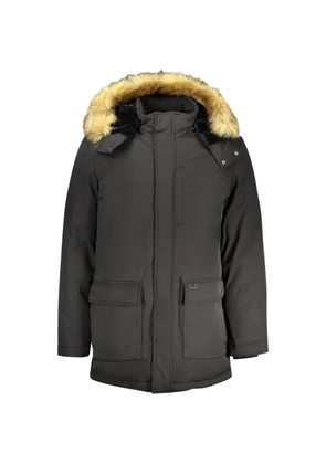 GUESS USA faux-fur trim hooded parka coat - Black