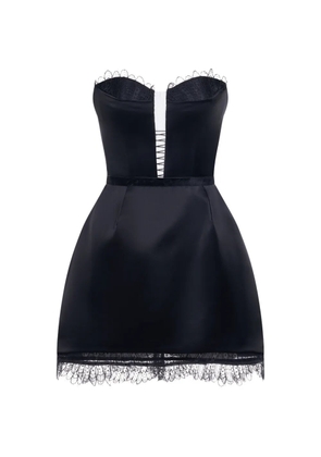 ARAFTU lace-trimmed strapless dress - Black