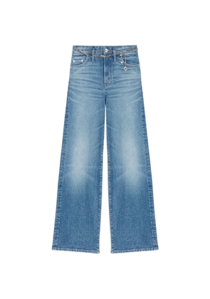 Maje chain-belt faded jeans - Blue