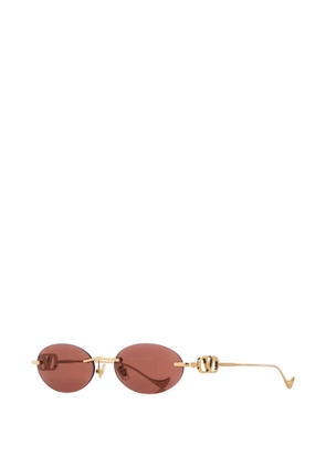VALENTINO GARAVANI EYEWEAR VLogo Signature oval-frame sunglasses - Gold