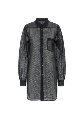 Black Comme Des Garçons mesh long shirt