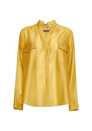 Blanca Vita pleated-back pocket-detail blouse - Yellow