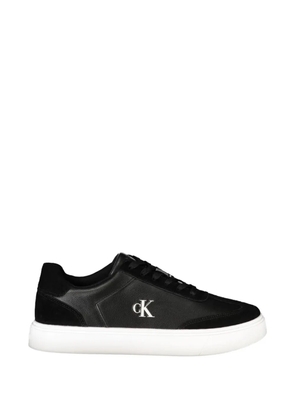 Calvin Klein logo-plaque leather sneakers - Black