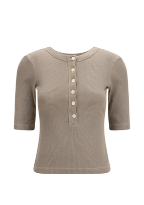 Citizens of Humanity Nali ribbed-knit Henley T-shirt - Brown