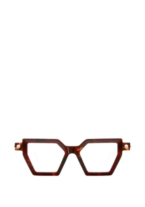 Kuboraum geometric-frame glasses - Brown
