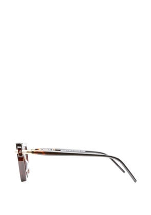 Kuboraum geometric-frame glasses - Brown