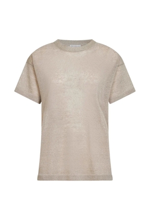 Brunello Cucinelli ribbed-knit short-sleeve sweater - Neutrals