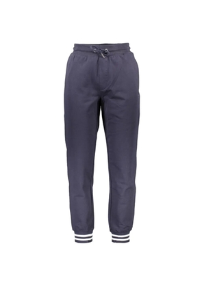 GUESS USA drawstring striped-cuff track pants - Blue