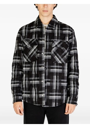 GIANNI LUPO plaid quilted shirt jacket - Black