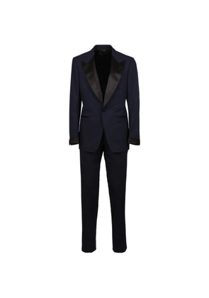 TOM FORD satin trim suit - Blue