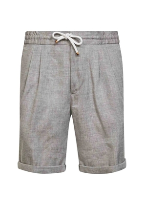 Brunello Cucinelli chevron-pattern pleated shorts - Grey