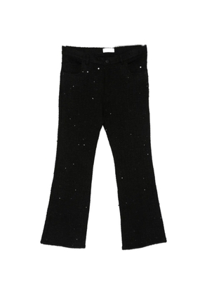 Ernest W. Baker sequin-embellished bouclé-knit trousers - Black