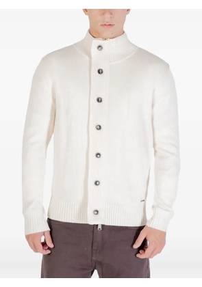 GIANNI LUPO high-neck button-up cardigan - White
