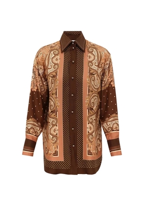 ZIMMERMANN paisley-print silk shirt - Brown