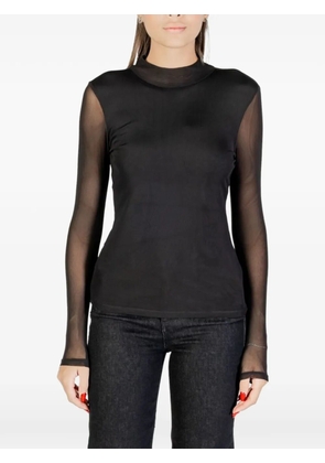 ONLY mesh-panelled high-neck top - Black