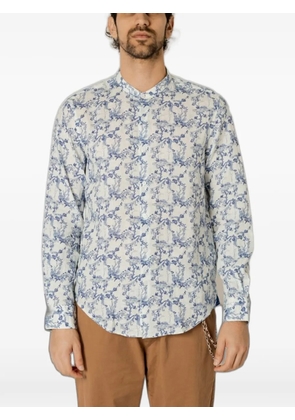GIANNI LUPO floral-print mandarin-collar shirt - White