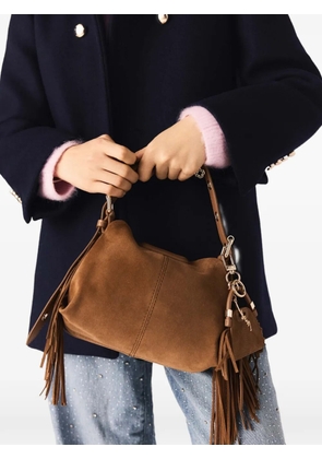 Maje mini Miss M fringe-detail shoulder bag - Brown
