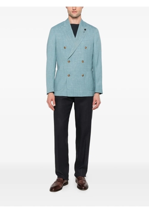 Lardini double-breasted wool blazer - Blue