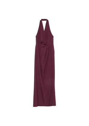 LE RJTANGE pleated-detail halterneck maxi dress - Purple