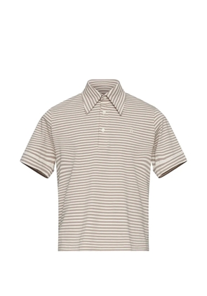 MM6 Maison Margiela striped button polo shirt - Neutrals