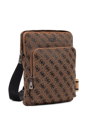 GUESS USA monogram-pattern messenger bag - Brown