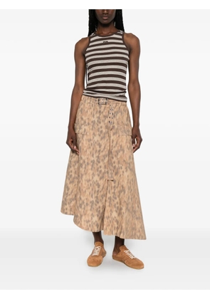 GANNI striped tank top - Brown