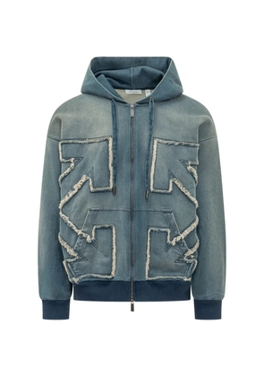 Off-White distressed arrows hoodie - Blue