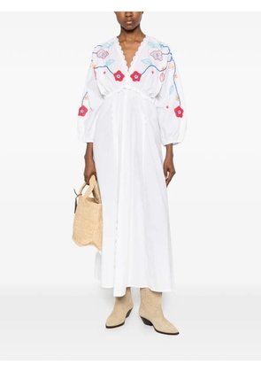 Forte Forte floral-embroidered cotton maxi dress - White