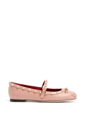 Valentino Garavani Mary-Jane Rockstud ballerina in nappa 05mm - Pink