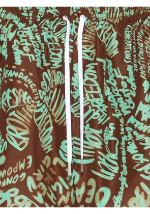 DSQUARED2 graffiti-print swim shorts - Brown