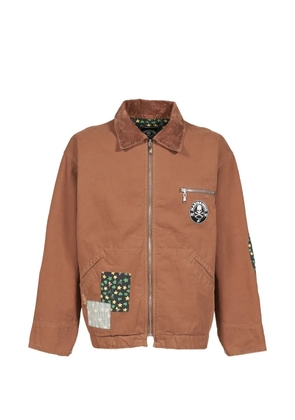 Mastermind Japan x SWJP corduroy-collar jacket - Brown