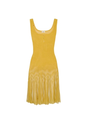 Elisabetta Franchi button plissé dress - Yellow
