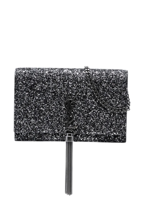 Saint Laurent Pre-Owned 2018 Metallic Glitter Monogram Kate Tassel Chain Wallet crossbody bag - Black