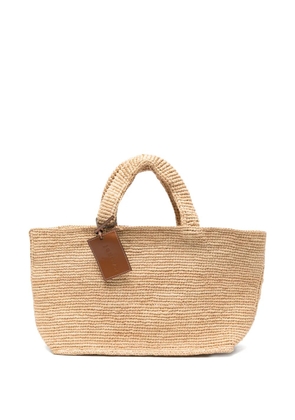 Manebi medium New Sunset woven-raffia tote bag - Neutrals