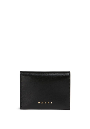 Marni logo-print bi-fold Saffiano cardholder - Black