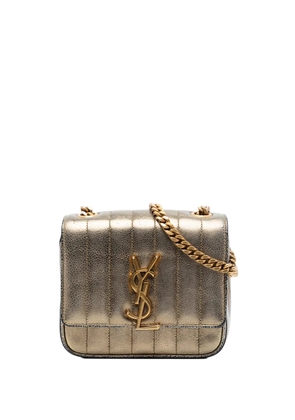 Saint Laurent Pre-Owned 2018 Small Metallic Grain De Poudre Monogram Vicky Chain Bag crossbody bag - Gold