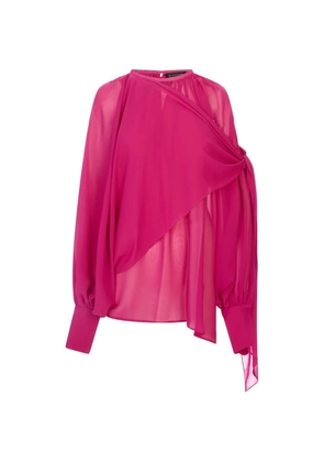 Gianluca Capannolo draped knotted-detail blouse - Pink