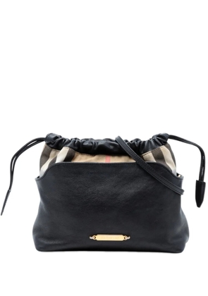 Burberry Pre-Owned 2012-2026 House Check Canvas and Calfskin Little Crush crossbody bag - Black