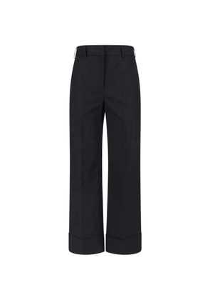 Incotex pressed-crease turn-up trousers - Black