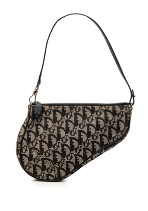 Christian Dior Pre-Owned 2002 Mini Diorissimo Canvas Saddle Pochette shoulder bag - Black