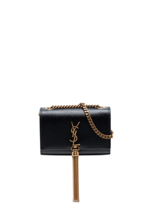Saint Laurent Pre-Owned 2022 Grain de Poudre Monogram Kate Tassel Airpods Bag crossbody bag - Black