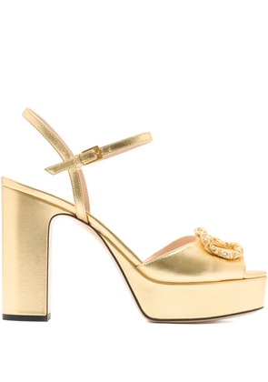 Valentino Garavani crystal-embellished platform sandals - Gold