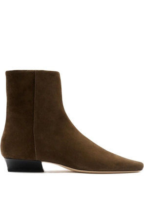 STAUD zipped block-heel ankle boots - Brown