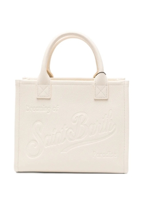 MC2 Saint Barth logo-embossed grained leather tote bag - White