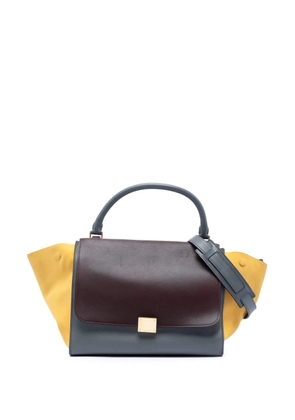 Celine Pre-Owned 2012 Medium Tricolor Calfskin and Suede Trapeze satchel - Grey