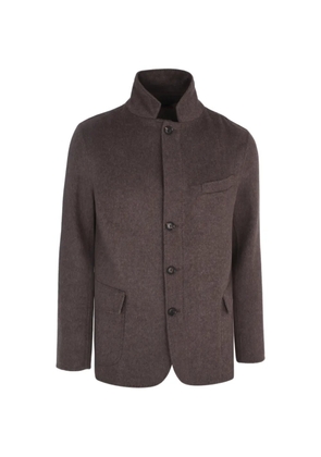 Luciano Barbera high-neck button-up jacket - Brown