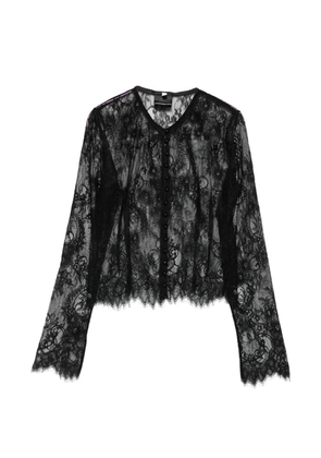 Alchemy x Lia Aram floral-lace button-up blouse - Black