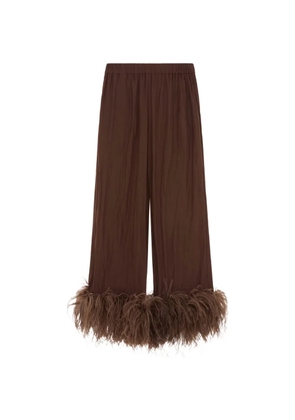 16Arlington Joelle feather-trim trousers - Brown