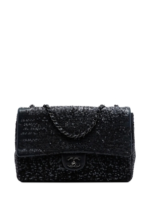 CHANEL Pre-Owned 2011 Jumbo Classic Sequins Single Flap shoulder bag - Black